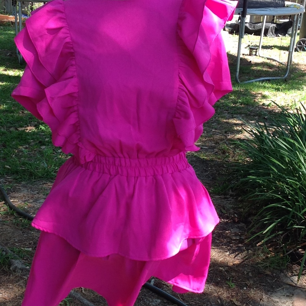 Magenta Ruffled Dress - Picture 2 of 6